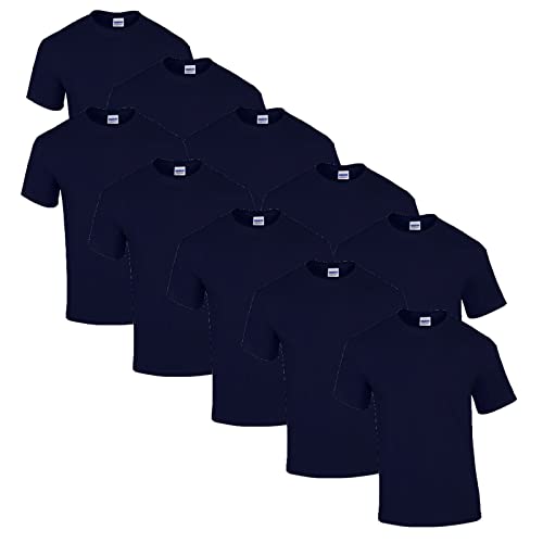 Gildan Herren Heavy Cotton Adult T-Shirt T Shirt, 10x Navy + 1 HL-Kauf Block, 3XL von Gildan