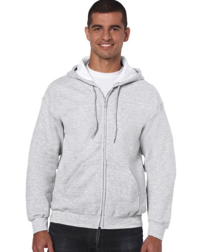 Gildan Herren HeavyBlend Full Zip Kapuzen-Sweatshirt L,Ash von Gildan