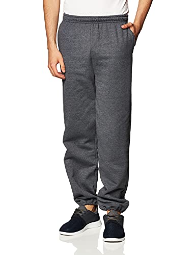 Gildan Herren Jogginghose mit elastischem Boden und Taschen Hose, Dunkles Erika, 31-35 von Gildan