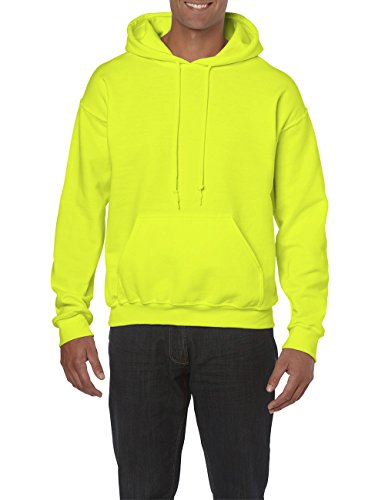 GILDAN Herren Adult 50/50 Cotton/Poly. Hooded Sweat /18500 Kapuzenpullover, Gelb (Safety Green 188), Medium (Herstellergröße: M) von Gildan