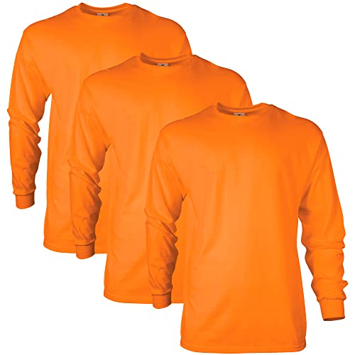 Gildan Unisex Langärmliges T-shirt aus Ultra-baumwolle, Stil G2400 T-Shirt, Safety Orange (3er-pack), XXL von Gildan