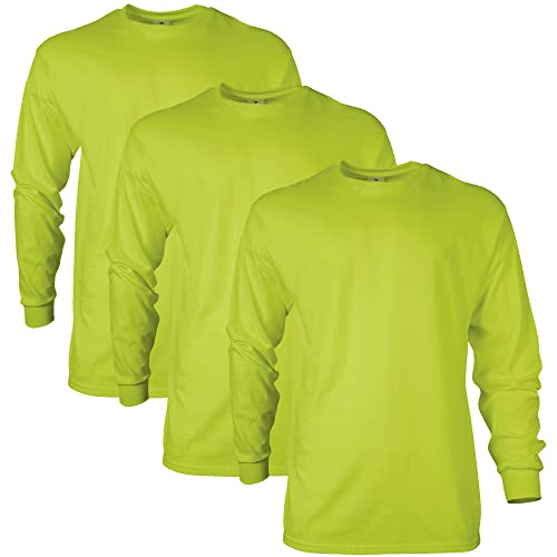 Gildan Unisex Langärmliges T-shirt aus Ultra-baumwolle, Stil G2400 T-Shirt, Safety Green (3er-pack), XXL von Gildan