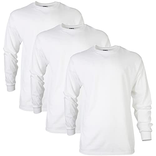 Gildan Unisex Langärmliges T-shirt aus Ultra-baumwolle, Stil G2400 T-Shirt, Weiß (3er-pack), S von Gildan