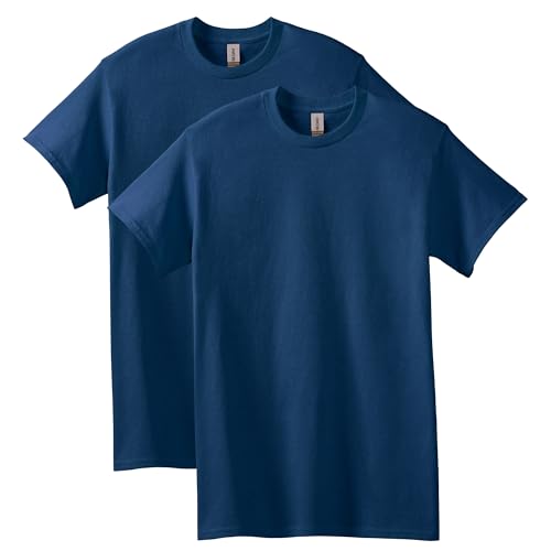 Gildan Unisex-Erwachsene Heavy Cotton T-Shirt, Style G5000, Multipack Hemd, Marineblau, 2 Stück, XL (2er Pack) von Gildan