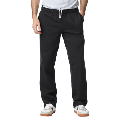 Gildan Herren Fleece Open Bottom Pocketed Pant Trainingshose, Schwarz, XXL von Gildan