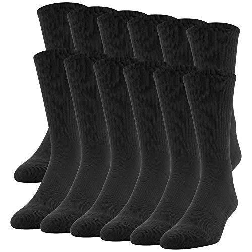 Gildan Herren Performance Crew Socks, 12 Pairs Socken, Schwarz, L EU von Gildan