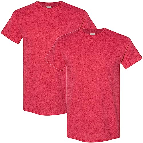 Gildan Herren Schwerer Baumwolle, Style G5000, T-Shirt, Heather Red (2er-Pack), Mittel von Gildan