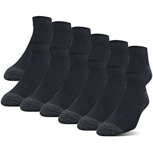 Gildan Herren Socken aus Polyester, halbe Kissen, niedrig, 12 Stück - Schwarz - von Gildan