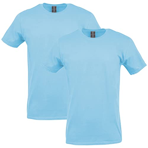 Gildan Uni-Erwachsene Softstyle Cotton, Style G64000, Multipack T-Shirt, Hellblau (2er-Pack), XL von Gildan