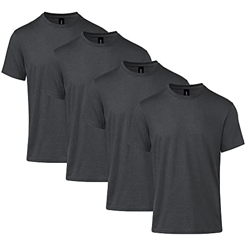 Gildan Herren Softstyle CVC Kurzarm Style G67000 4er Pack T-Shirt, Pitch Black Mist, Groß von Gildan