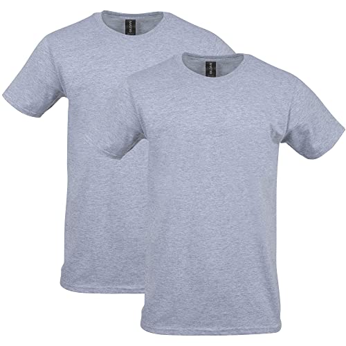 Gildan Uni-Erwachsene Softstyle Baumwolle, Stil G64000, Multipack T-Shirt, Sport Grey (2er-Pack), Klein von Gildan