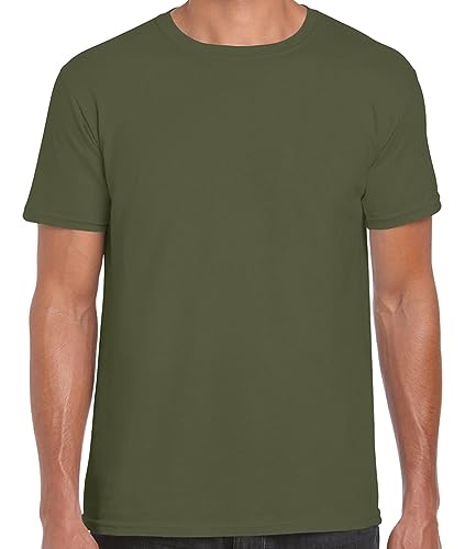 Gildan Herren Softstyle T-Shirt, Grün (Military Green), L (3er Pack) von Gildan