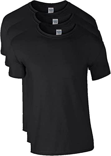 Gildan Herren Softstyle T-Shirt, Black, XXL (3er Pack) von Gildan