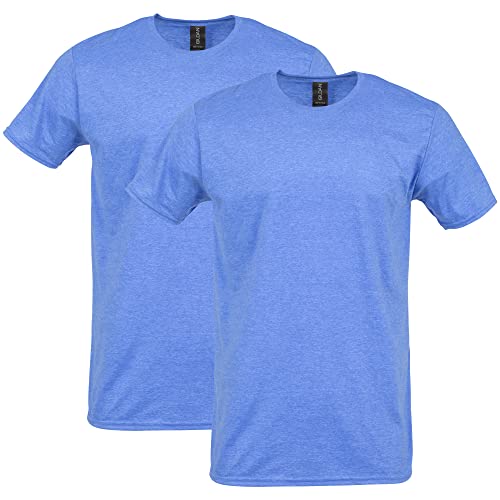 Gildan Herren Softstyle T-Shirt aus Baumwolle, Stil G64000, Multipack Hemd, Heather Royal (2er-Pack), M von Gildan