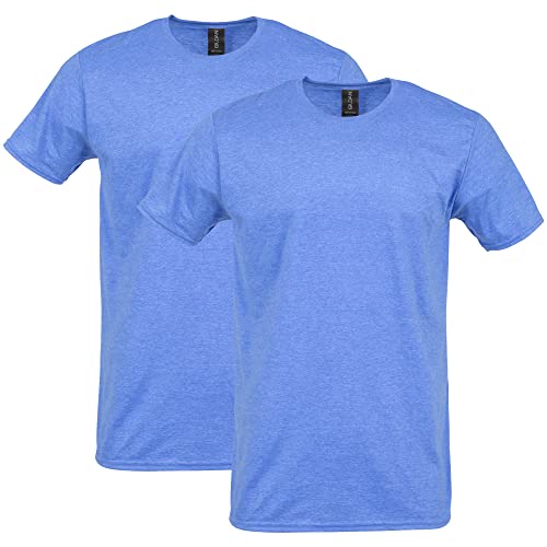 Gildan Herren Softstyle T-Shirt aus Baumwolle, Stil G64000, Multipack Hemd, Heather Royal (2er-Pack), XXL von Gildan