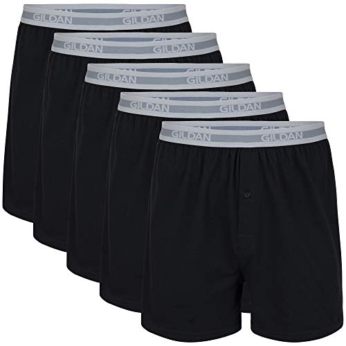 Gildan Herren Unterwäsche Boxer, Multipack Retroshorts, Schwarz, 5 Stück, Medium (5er Pack) von Gildan