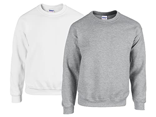 Gildan Herren Sweatshirt /1x Weiss + 1x Sportgrey + 1x HL Kauf Notizblock, L Gildan Herren Sweatshirt /1x Weiss + 1x Sportgrey + 1x HL Kauf Notizblock, L von Gildan