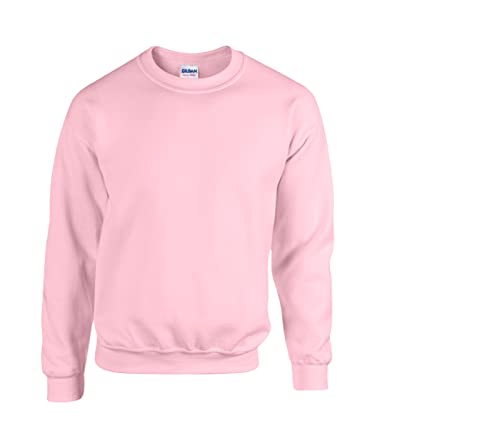 Gildan Herren Sweatshirt aus Fleece mit Rundhalsausschnitt, Stil G18000/1x Light Pink & 1x HL Kauf Notizblock, L von Gildan