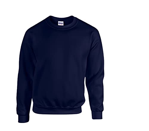 Gildan Herren Sweatshirt aus Fleece mit Rundhalsausschnitt, Stil G18000/1x Navy & 1x HL Kauf Notizblock, L von Gildan