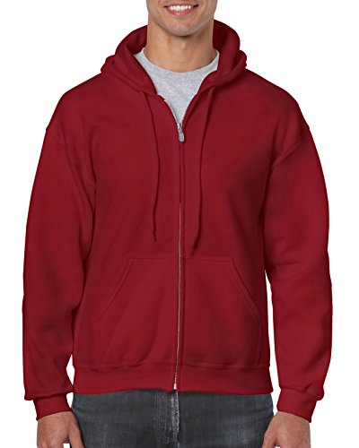 Gildan Herren Sweatshirt mit Kapuze und Reißverschluss, Fleece, Stil G18600 Hemd, Rot (Cardinal Red), Medium von Gildan