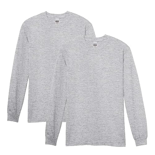 Gildan Herren Langärmeliges T-Shirt aus Schwerer Baumwolle, Stil G5400, 2er-Pack Hemd, Grau-Sport Grey, XX-Large von Gildan