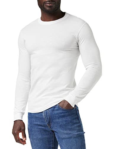 Gildan Herren T-Shirt Heavy Cotton Long Sleeve Style G5400, 2er-Pack Hemd, Weiß, 3X-Groß von Gildan