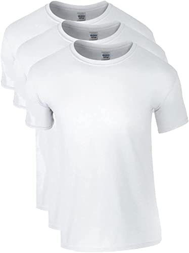 GILDAN Herren Softstyle T-Shirt, White, L (3er Pack) von Gildan