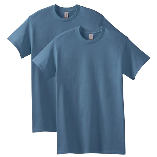 Gildan Unisex-Erwachsene Heavy Cotton T-Shirt, Style G5000, Multipack Hemd, Indigoblau (2er-Pack), Mittel von Gildan