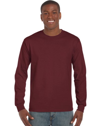 GILDAN Herren Ultra Cotton Adult Long Sleeve T-Shirt, Rot (Maroon 083), XX-Large von Gildan