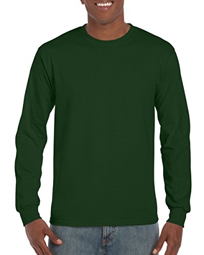 GILDAN Herren Ultra Cotton Adult Long Sleeve T-Shirt, Grün (Forest Grün 033), X-Large von Gildan