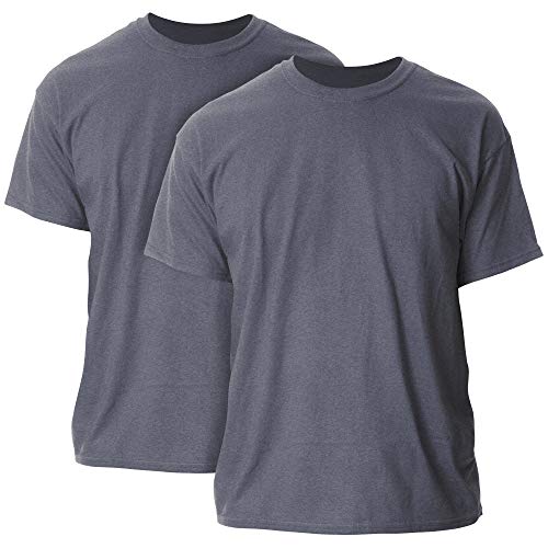 Gildan Herren T-Shirt aus Schwerer Baumwolle, Stil G5000, 2er-Pack Hemd, Dunkles Erika, L von Gildan