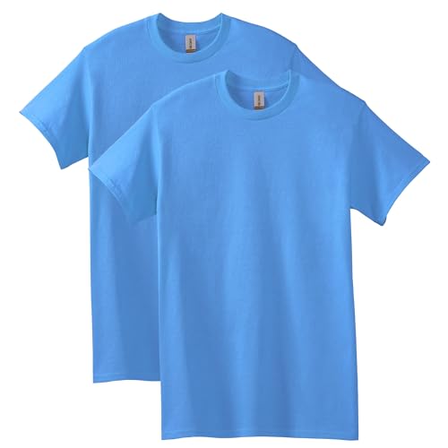 Gildan Unisex-Erwachsene Heavy Cotton T-Shirt, Style G5000, Multipack Hemd, Carolina Blue (2er-Pack), XL von Gildan