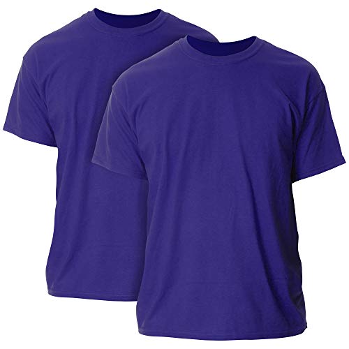 Gildan Unisex-Erwachsene T-Shirt aus Schwerer Baumwolle, Stil G5000, Multipack Hemd, Violett (2er-Pack), 3X-Groß von Gildan