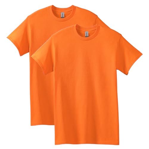 Gildan Unisex-Erwachsene Heavy Cotton T-Shirt, Style G5000, Multipack Hemd, Safety Orange (2er-Pack), Mittel von Gildan