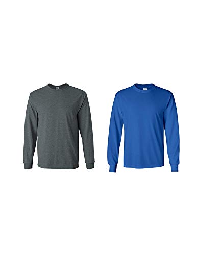 Gildan Herren Ultra Baumwolle Langarm T-Shirt Style G2400 2-Pack - Beige - X-Groß von Gildan