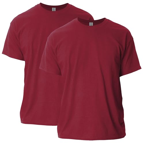 Gildan Herren Ultra Cotton Adult, 2-Pack T-Shirt, Antikes Kirschrot, Groß (2er Pack) von Gildan