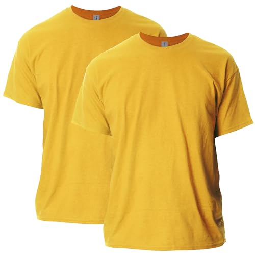 Gildan Herren Ultra Cotton Adult, 2-Pack T-Shirt, Gold, Groß (2er Pack) von Gildan