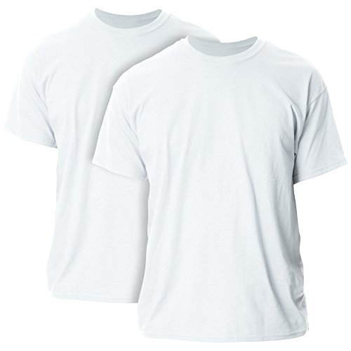 Gildan Herren Ultra Cotton Adult, 2-Pack T-Shirt, weiß, Mittel (2er Pack) von Gildan