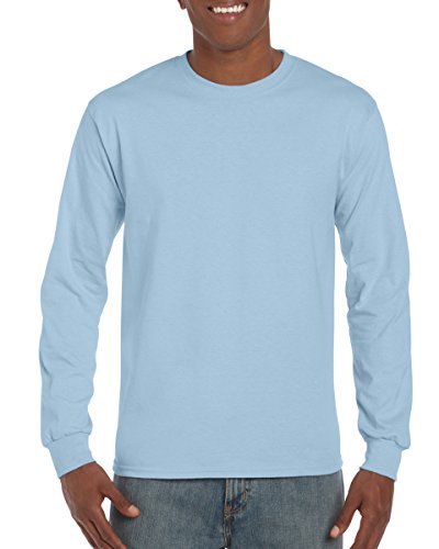 GILDAN Herren Ultra Cotton Adult Long Sleeve T-Shirt, Blau (Light Blau 069), X-Large von Gildan