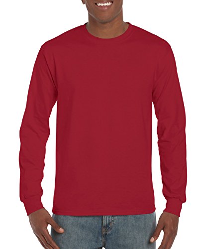 Gildan Herren Ultra Cotton Adult Long Sleeve T-Shirt, Rot (Cardinal Rot 011), Large von Gildan