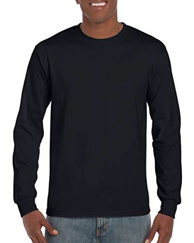 GILDAN Herren Ultra Cotton Adult Long Sleeve T-Shirt, Schwarz (Schwarz 036), L von Gildan