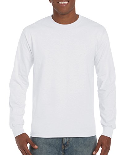 GILDAN Herren Ultra Cotton Adult Long Sleeve T-Shirt, Weiss (Weiss 030), XXL von Gildan