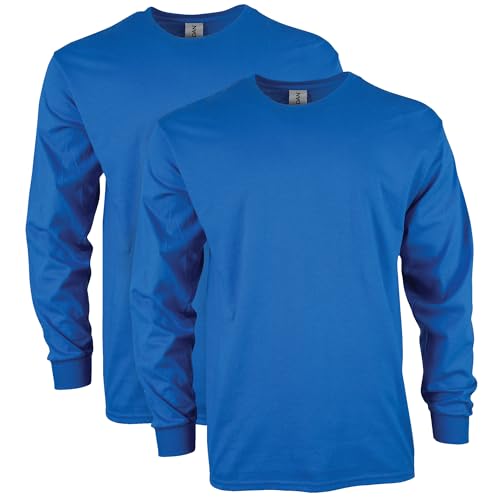 Gildan Unisex-Erwachsene Ultra Cotton Long Sleeve, Style G2400, Multipack T-Shirt, Royal (2 Stück), XL (2er Pack) von Gildan