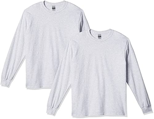 Gildan Herren Ultra Cotton Langarm Style G2400, Multipack T-Shirt, Aschgrau (2er-Pack), 3X-Groß von Gildan