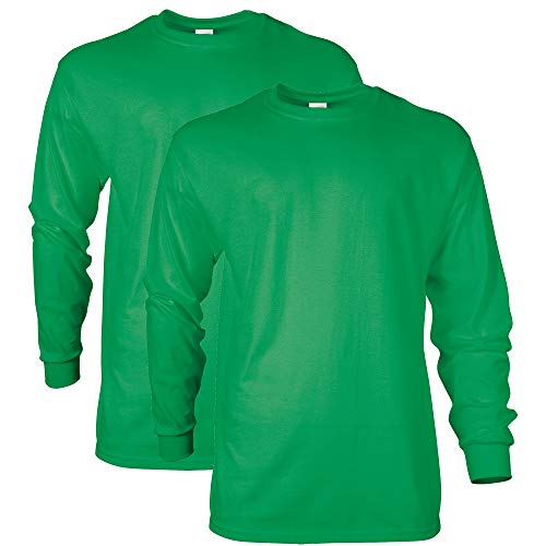 Gildan Herren Ultra Cotton Langarm Style G2400, Multipack T-Shirt, Irish Green (2er-Pack), XX-Large von Gildan