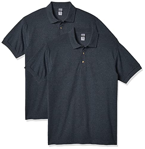 Gildan Herren Ultra Cotton Pique Sport Shirt, 2-Pack Polohemd, Dunkles Erika, Groß von Gildan