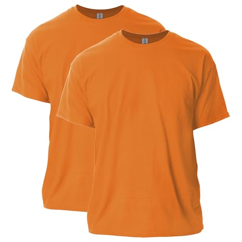 Gildan Uni-Erwachsene Ultra Cotton, Style G2000, Multipack T-Shirt, Orange, L (2er Pack) von Gildan