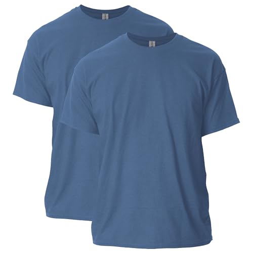 Gildan Uni-Erwachsene Ultra Cotton, Style G2000, Multipack T-Shirt, Heather Indigo (2er-Pack), L von Gildan