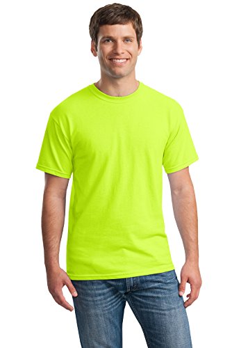 Gildan Herren Ultra Cotton T-Shirt für Erwachsene, 2er-Pack, Grün (Safety Green), XXL von Gildan