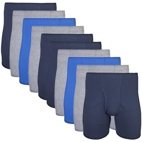Gildan Herren Unterwäsche mit Verdecktem Bund, Boxershorts, Multipack Retroshorts, Mixed Royal (10er-Pack), Medium von Gildan
